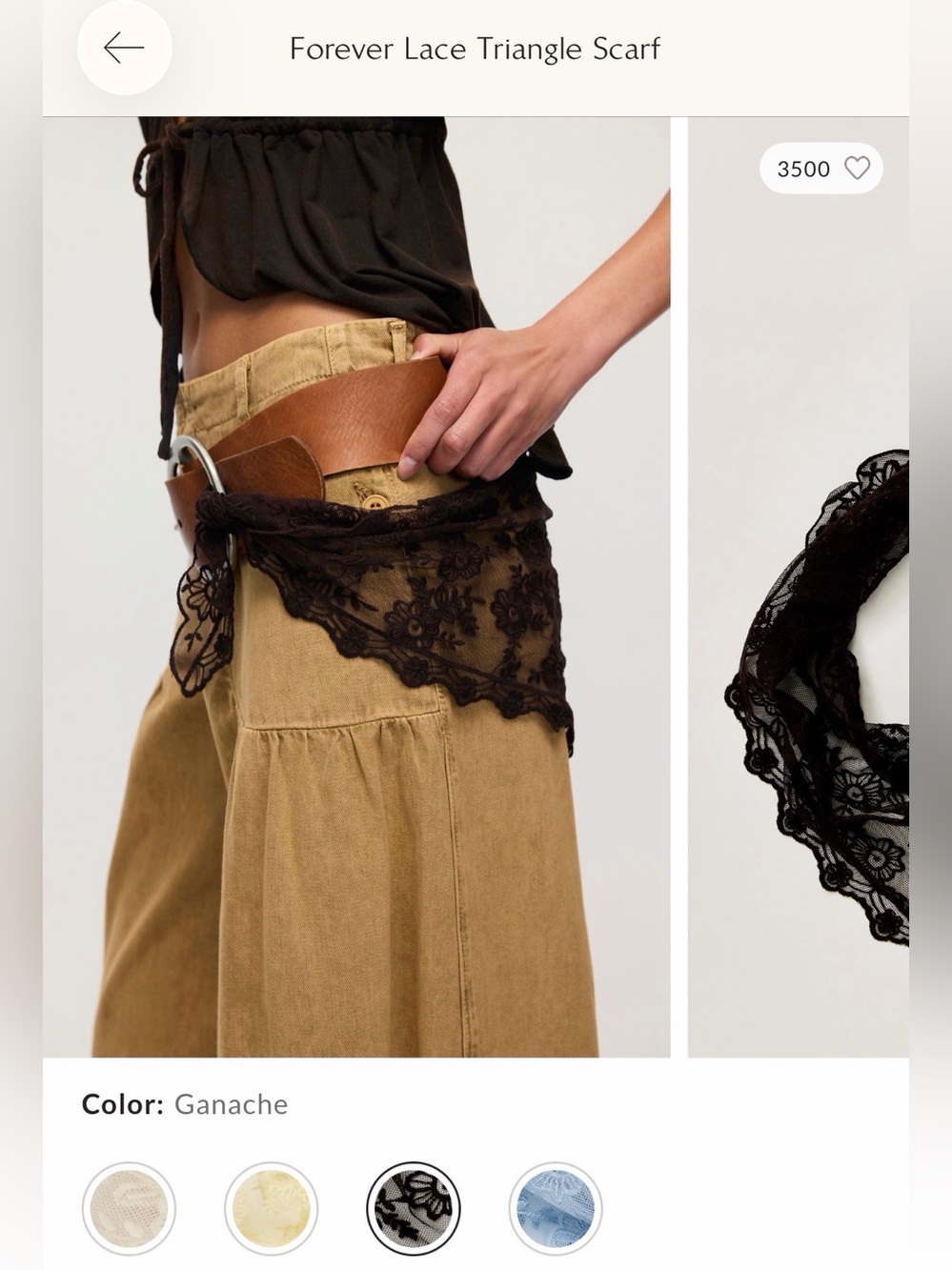 Free People Forever Lace Triangle Scarf in Ganache